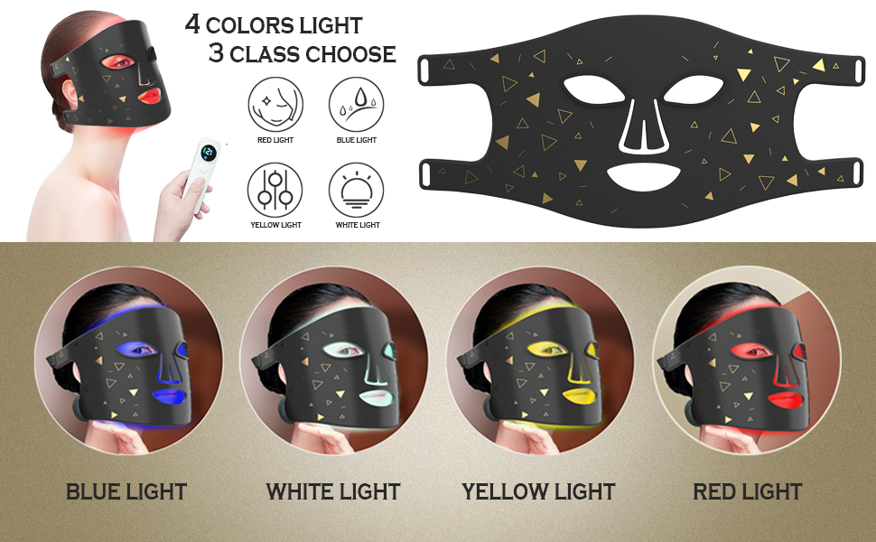 TADOUNE LED Light Therapy Face Mask Red Blue Light Therapy