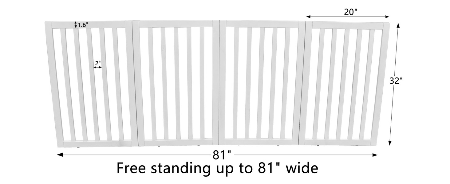 ZJSF Freestanding Foldable Dog Gate for House Extra Wide