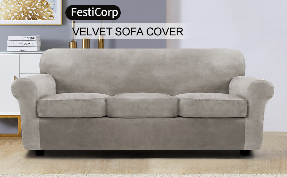 molasofa Sofa Covers - Couch Cover for Leather Couch, Soft Sofa Covers with Leather-Like Quality. Washable, Non-Pilling, Non-Slip 1-Piece Couch