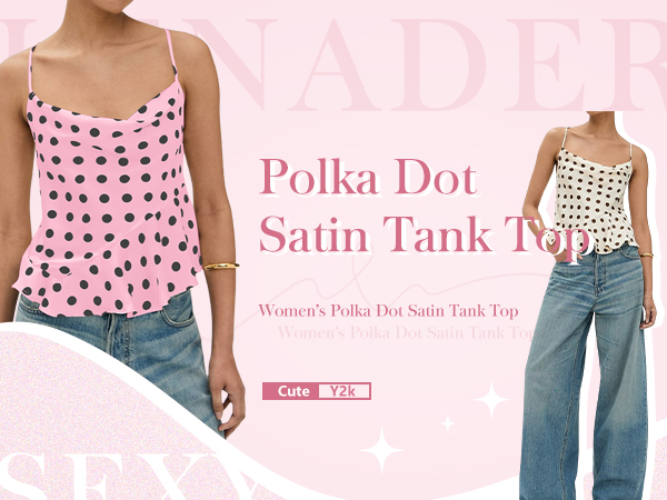 Sujama Women's Polka Dot Satin Tank Top 2025 Sexy Tie Back