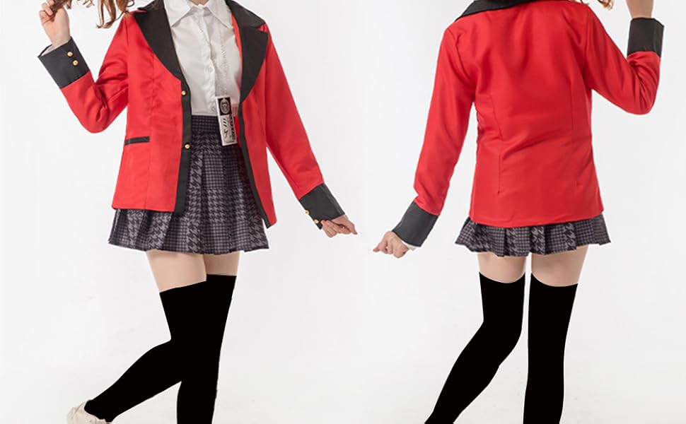 賭ケグルイ豆生田楓コスプレ衣装 Lサイズ ウィッグ・ネクタイ・ネームプレート付き 賭ケグルイ コスプレ 衣装】鈴井 涼太 豆生田 楓 私立百花王学園