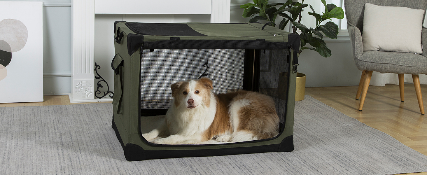 Pettycare 30 Inch Stainless Steel Collapsible Dog Crate