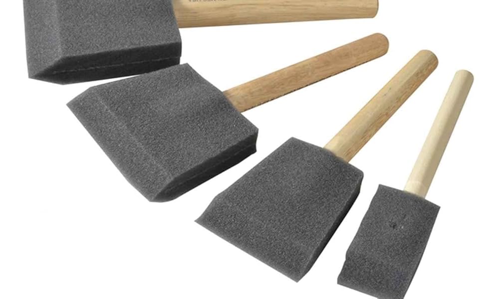 HSD Premium Foam Brush Set Wooden Handle Sponge Painting Craft Glue
