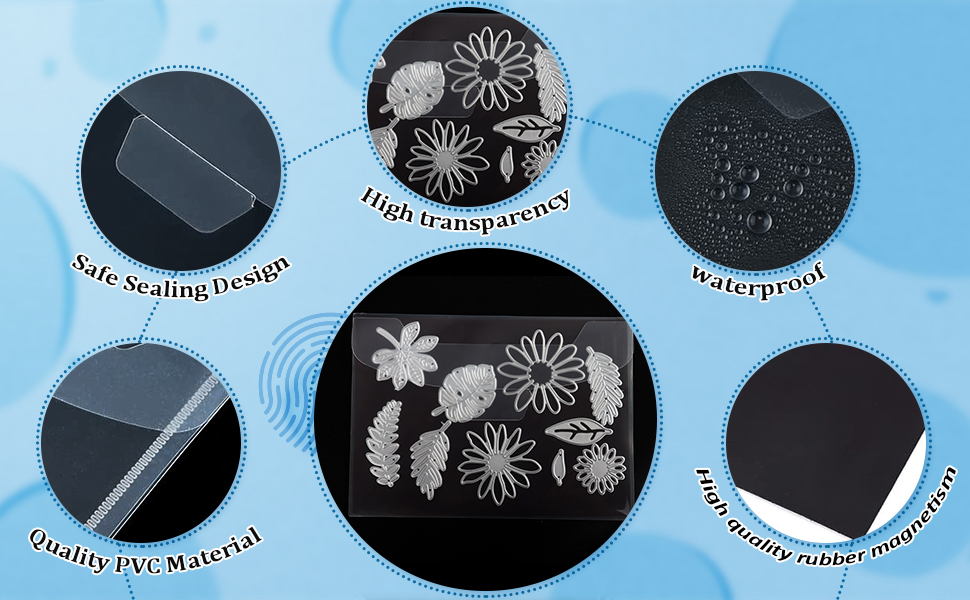 40PCS Stamp and Die Storage Bag and Rubber Sheets