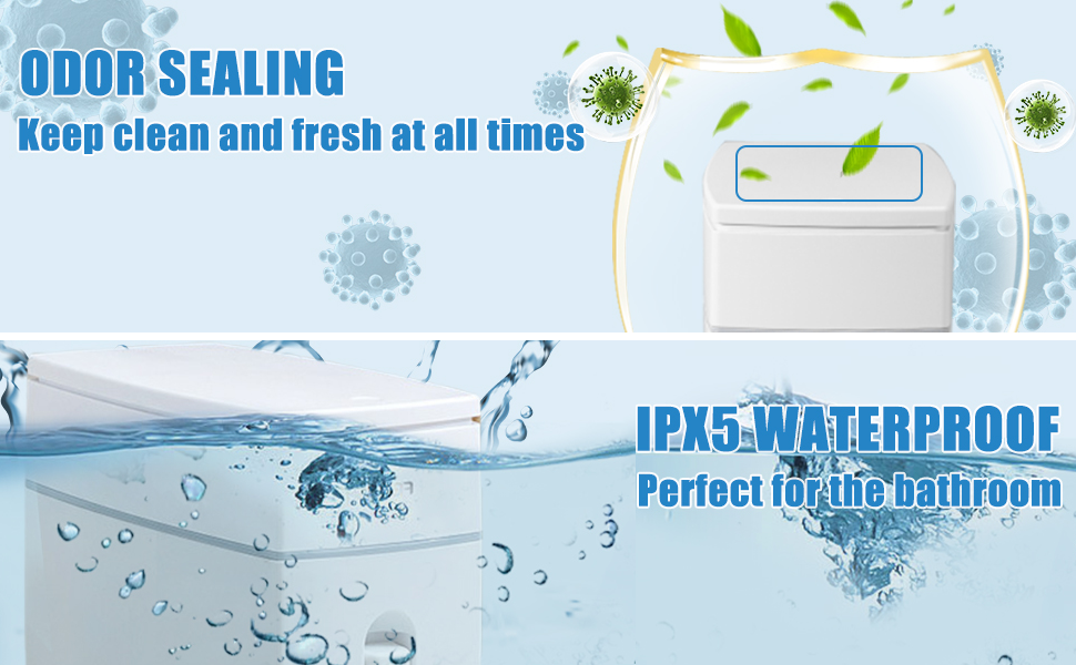 slim bathroom trash can toilet brush set rv accessories holder camper inside garbage bin narrow