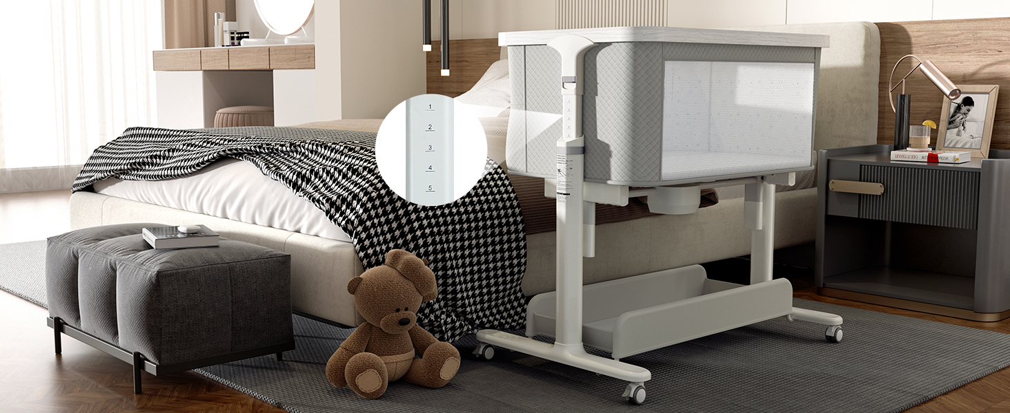 5 level adjustable baby bassinets bedside sleeper