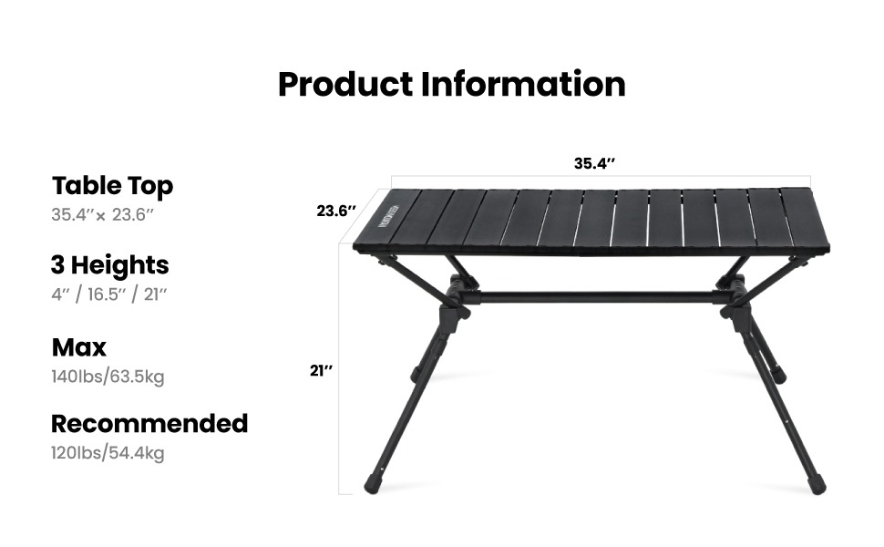 MISSION MOUNTAIN S4 Camping Table, Outdoor Folding Table