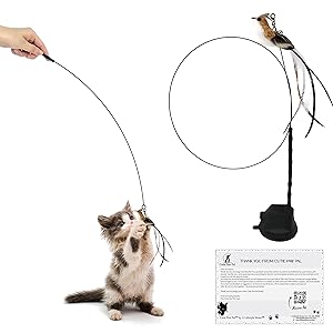 interactive bird simulation cat toy set, suction cup wand cat toy