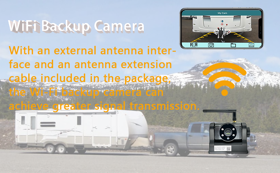 Wireless Backup Camera LASTBUS Rechargeable WiFi