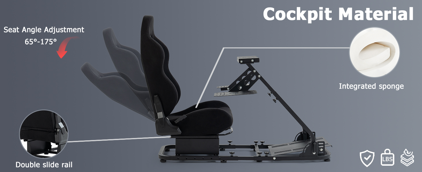 flight simulator cockpit with seat