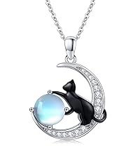 021N【猫モチーフ】ネックレス　ローズストーン　S925 ローズゴールド Amazon | [StoryMidir] ねこ ネックレス ムーンストーン ネコ