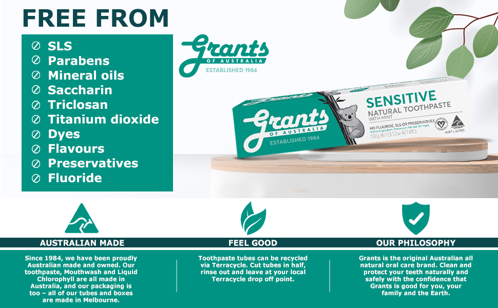 Grants Sensitive Toothpaste 100g Health, Household