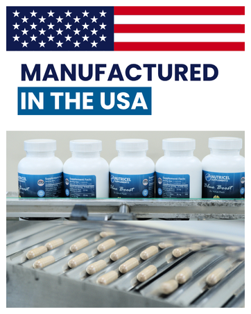 Nutricel Blue Boost methylene blue supplement manufactured in USA pharmaceutical grade energy focus