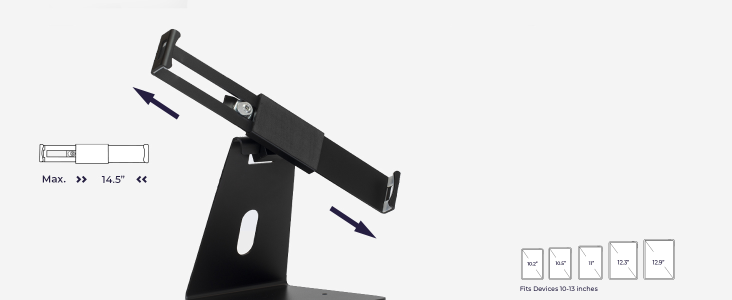 Volcora Tablet iPad Holder with Anti Theft Lock Black 1013 Inch Tablets Stand