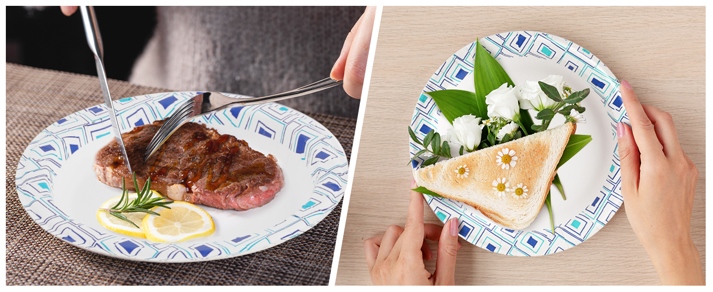 Lamosi 8.5 Inch Disposable Paper Plates, Paper Plates 200