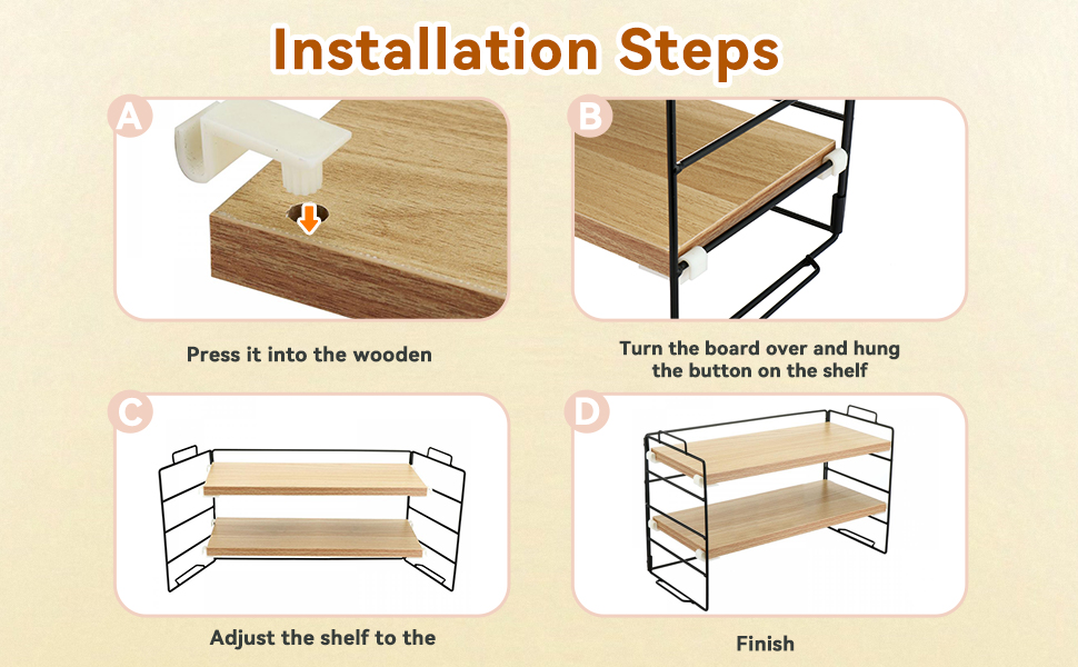 Desktop Organizer Shelf，Adjustable 2Tier Organizer Storage