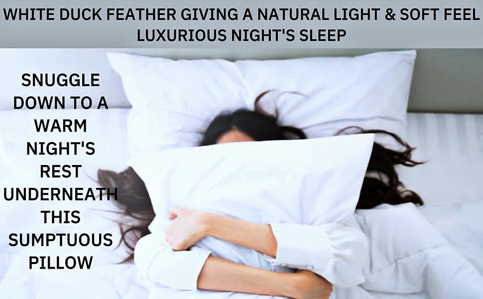 4All 1200gsm Duck Feathers Pillows Pack of 2 Hypoallergenic Support Hotel Down Pillow for Head