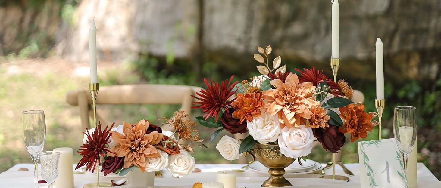 Lookein Artificial Flowers for DIY Wedding Decoration Bridal Bouquet