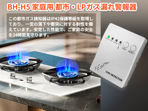 Amazon.co.jp: BOSEAN ガス漏れ警報器 ネジは別途必要 都市ガス用 LP