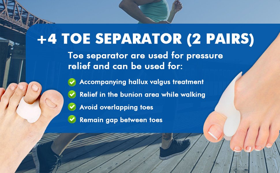 Bunion Correctors for Women Big Toe, Bunion Corrector, Bunion Pad and gel Toe Separators, Toe