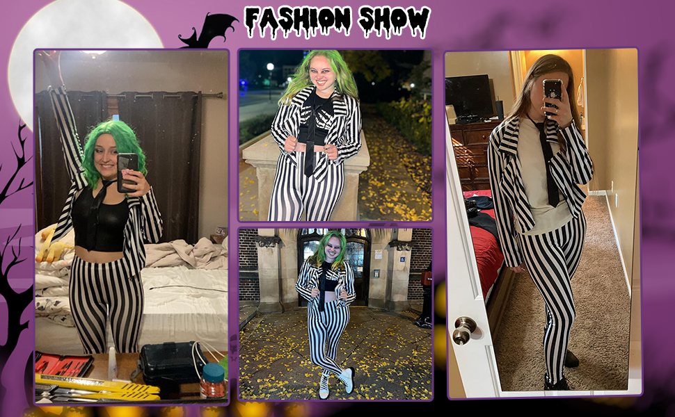 Black and white striped blazer