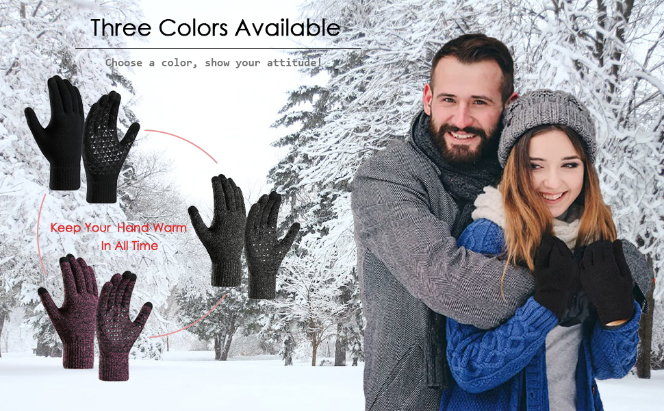 knitted winter gloves