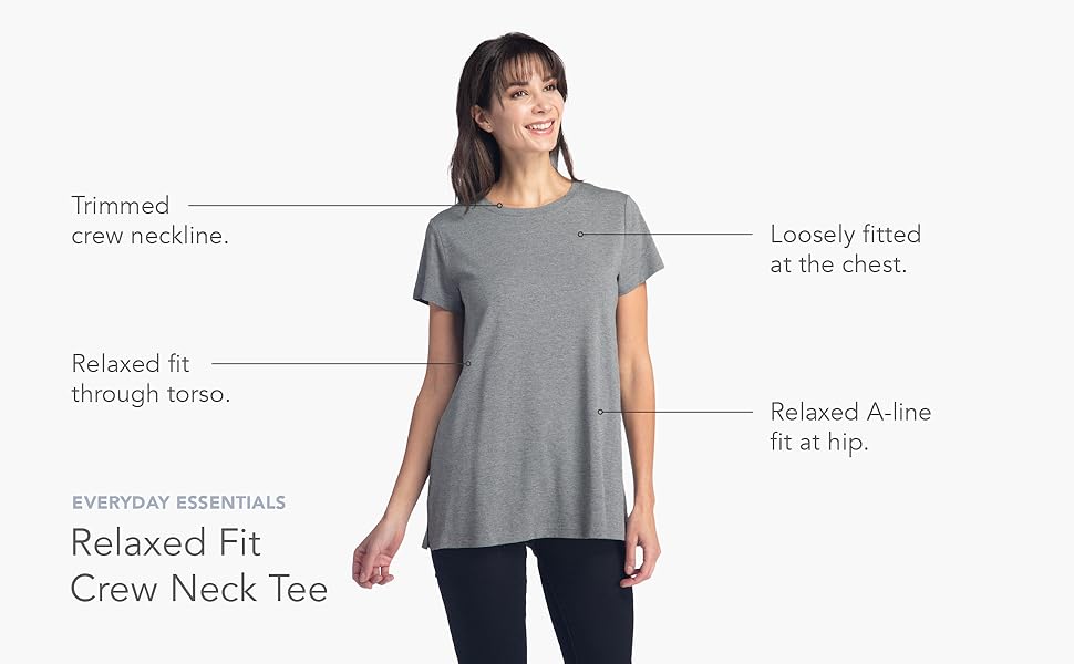 fishers finery relaxed fit tee bamboo viscose tee organic cotton tee crew neck tee