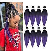Pre Stretched Braiding Hair, 20 inch Kanekalon Braiding Hair, 8 Packs Soft Yaki Texture, Itch Fre...