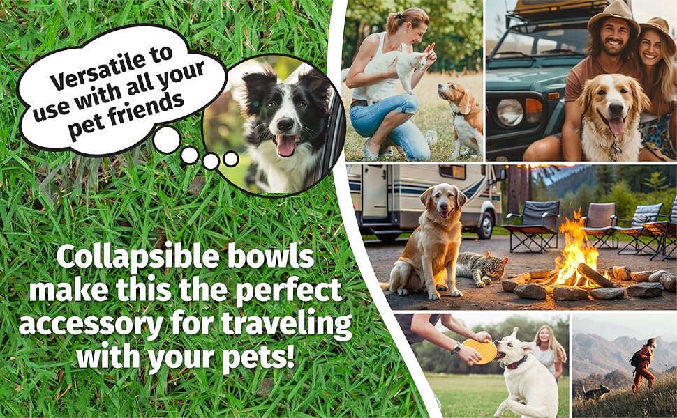 collapsible dog water bowl travel portable foldable pet cat bowl feeding watering dish silicone