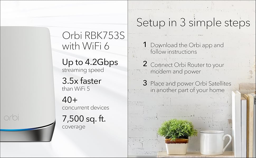 NETGEAR Orbi RBK753S HighPerformance Whole Home Mesh WiFi System 3