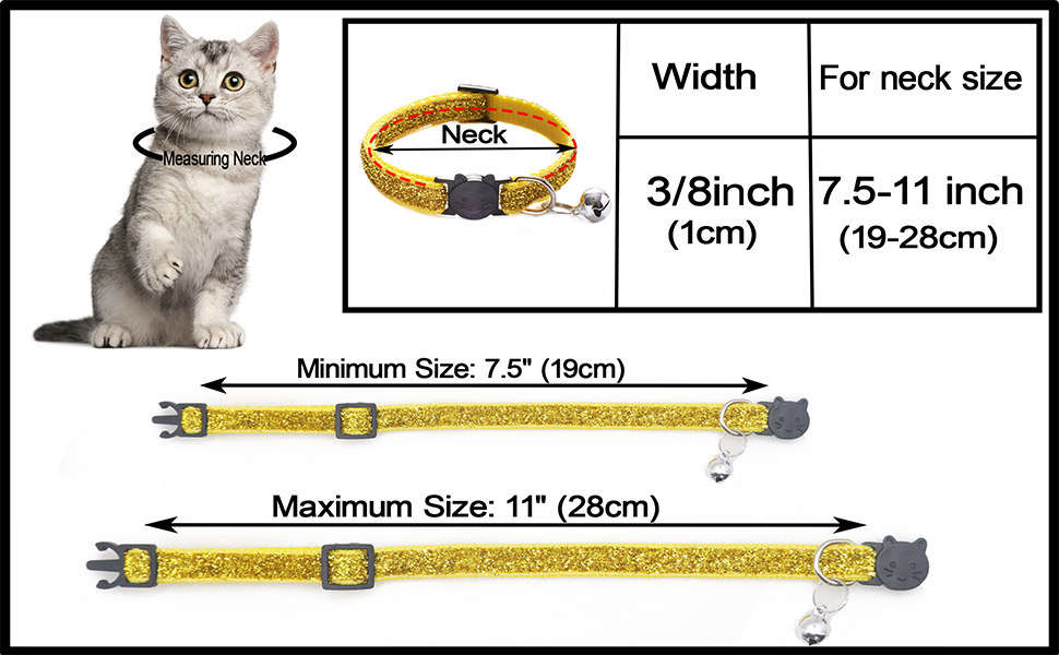 Cat Collars,Breakaway Cat Collars with Bells,Adjustable