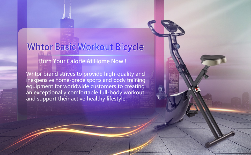 Exercise Bike Foldable, WHTOR Stationary Bike for Home Folding Indoor Cycling