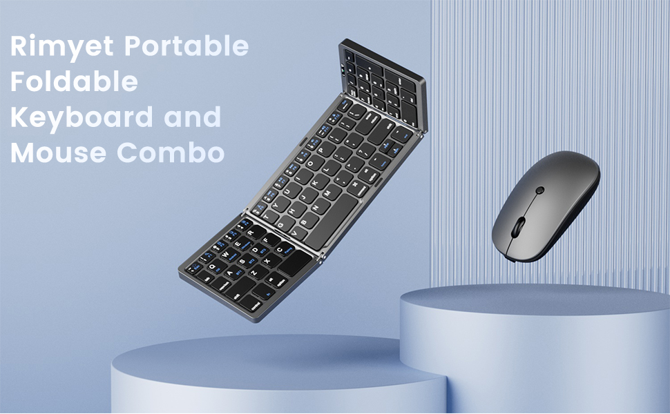 Foldable Keyboard and Mouse, Rimyet Portable Travel