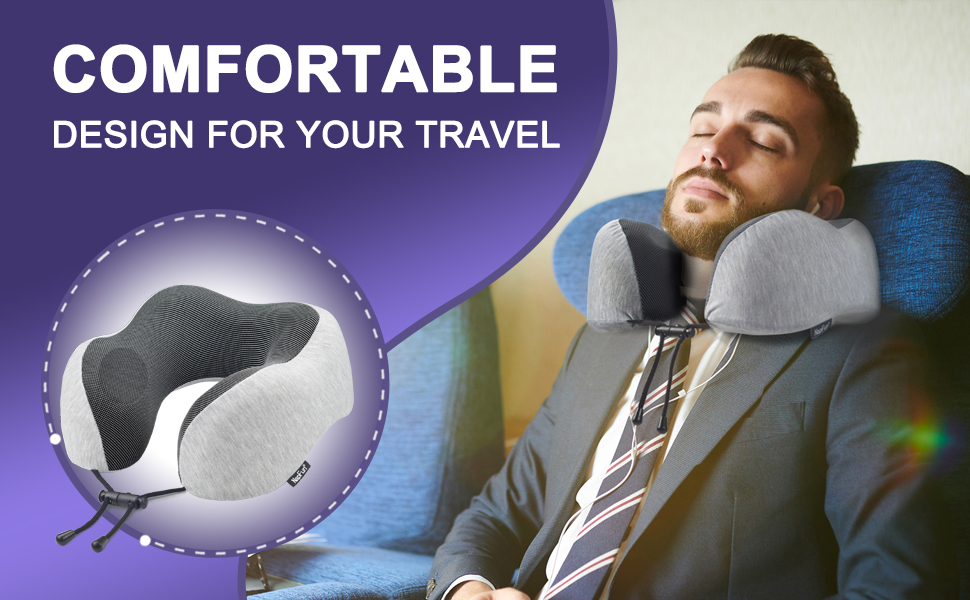 napfun Neck Pillow for Traveling, Upgraded Travel Neck