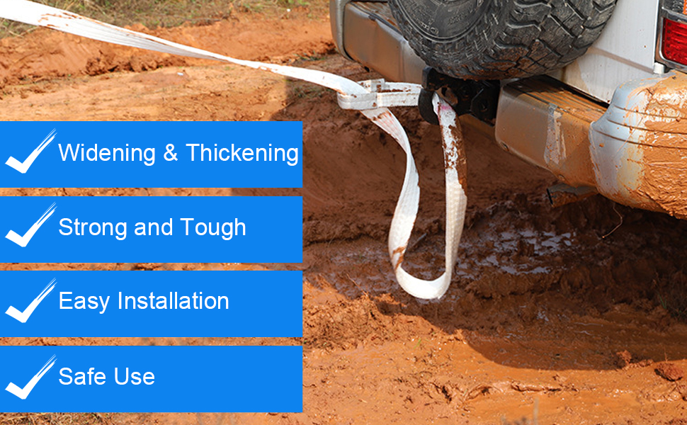 Tow Strap 5 M Reflect Light Trailer Rope Heavy Duty Car Towing Strap