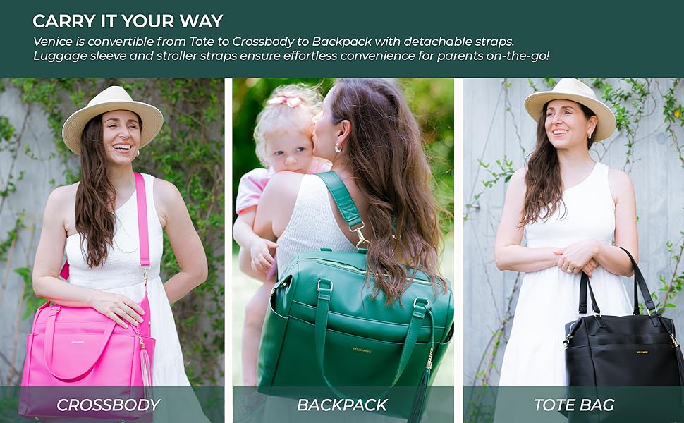 kaela marie vibrant bag premium leather luggage sleeve detachable straps backpack