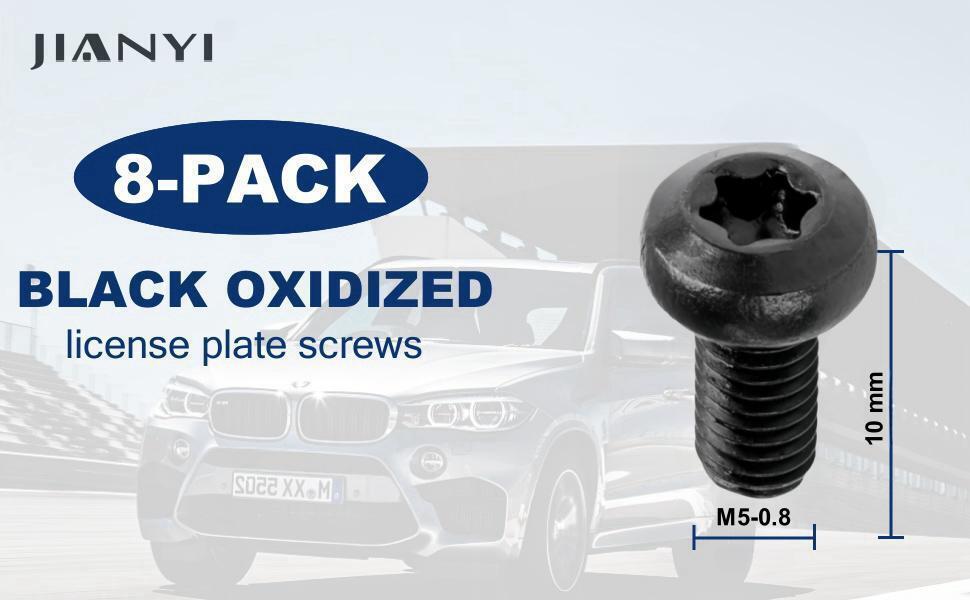 Black License Plate Screws, M50.8 X 10 mm Security Plate