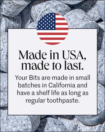 Made in the USA Bite toothpaste bits tablets chewable hydroxyapatite toothpaste travel xylitol