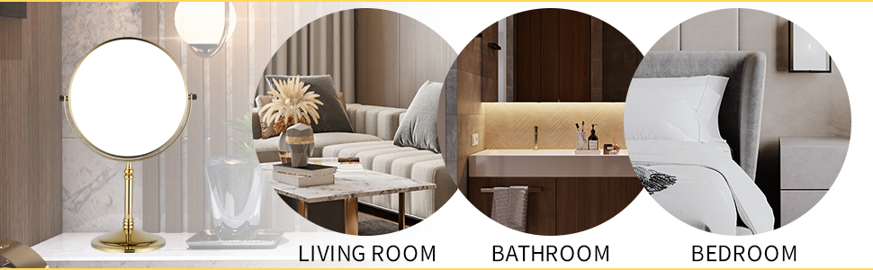 10X 5X magnifying mirror for bathroom makeup saving with LED light with suction magnification 