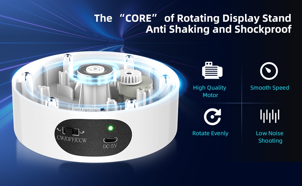 ROLWAY Rotating Display Stand, 360 Degree Automatic Motorized Rotating