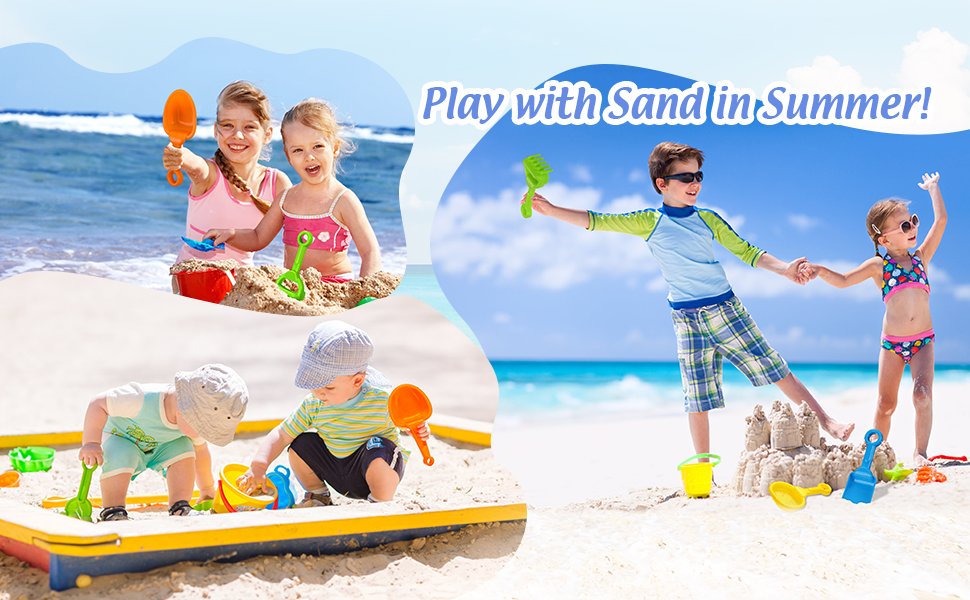 Play with sand in summer