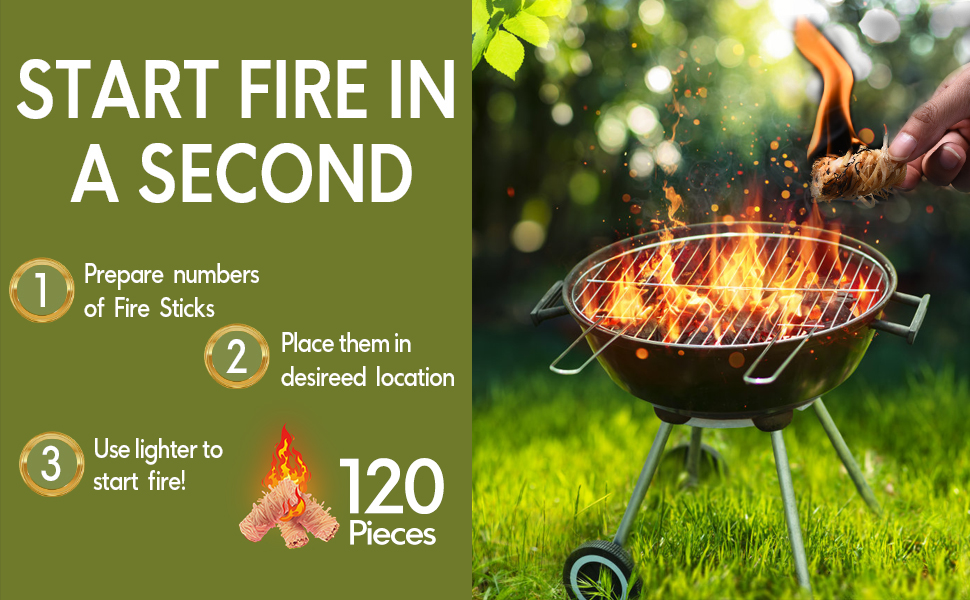 TIFMI Fire Starter 120 Pcs Fire Starters for Campfires