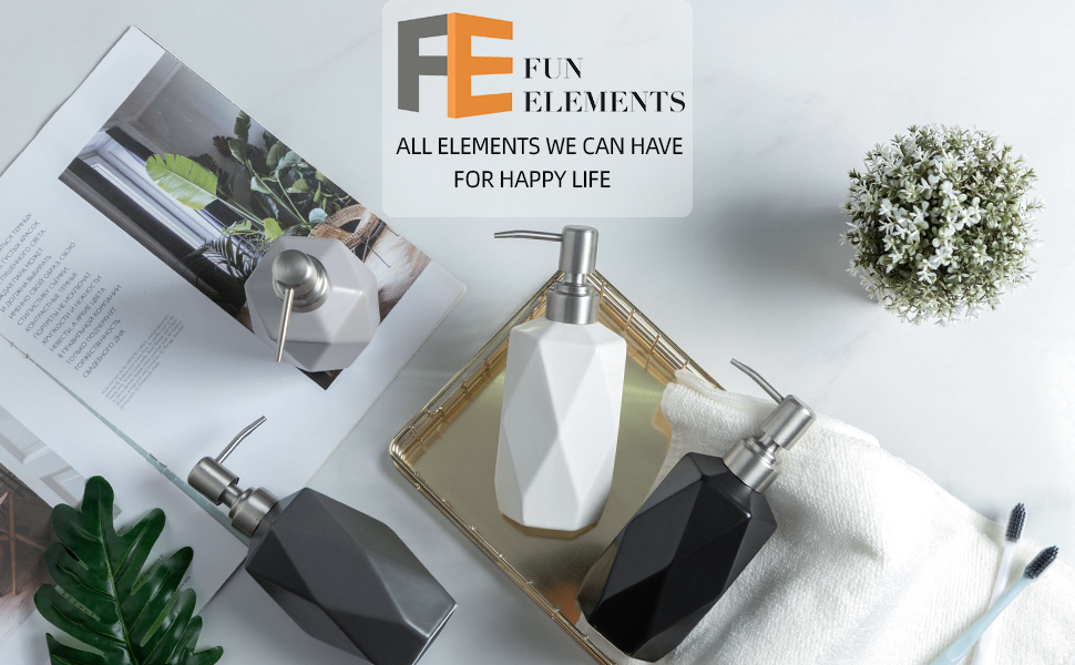 FE Soap Dispenser, 13.5oz Ceramic Soap Dispenser Bathroom