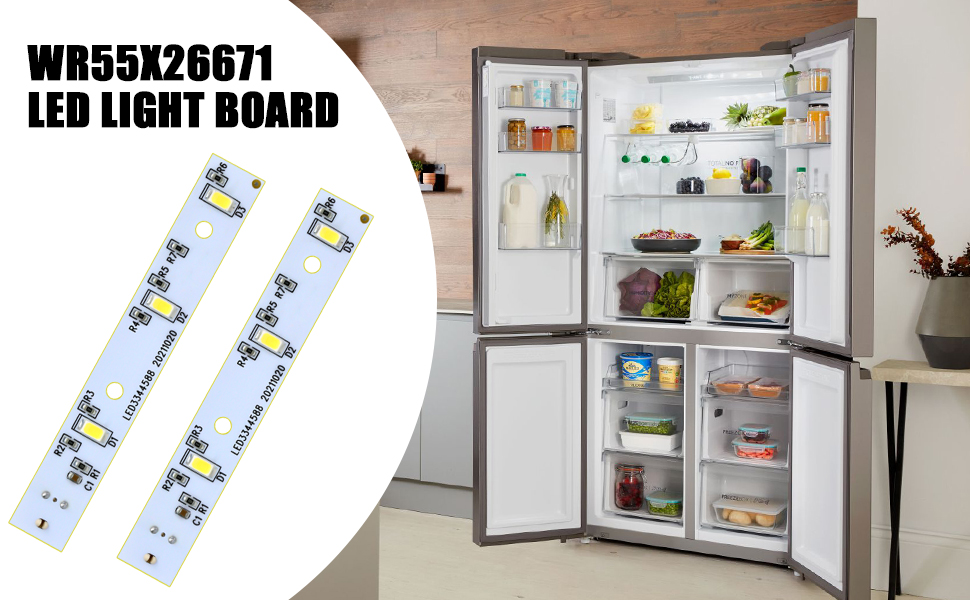 Wosijm WR55X26671 Refrigerator Freezer LED Light Board for GE Refrigerator -Replaces PS11767930 AP6035586