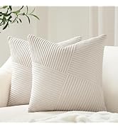 Topfinel Cream White Decorative Neutral Throw Pillow Covers 18x18 Inch for Couch Sofa Bed, Soft C...