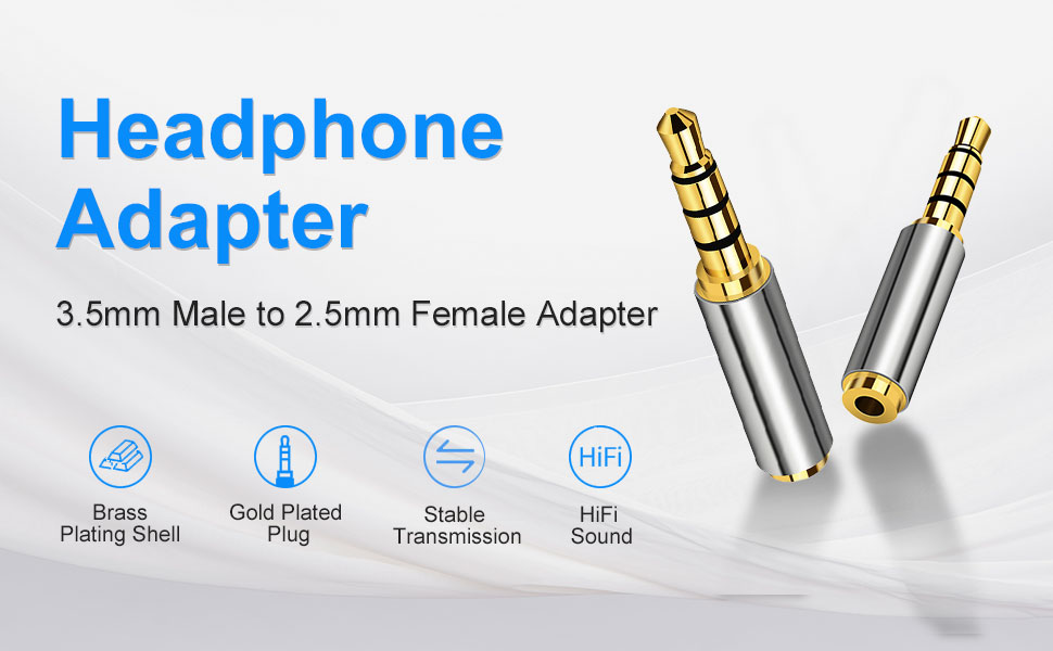 3.5mm Male to 2.5mm Female Audio Adapter