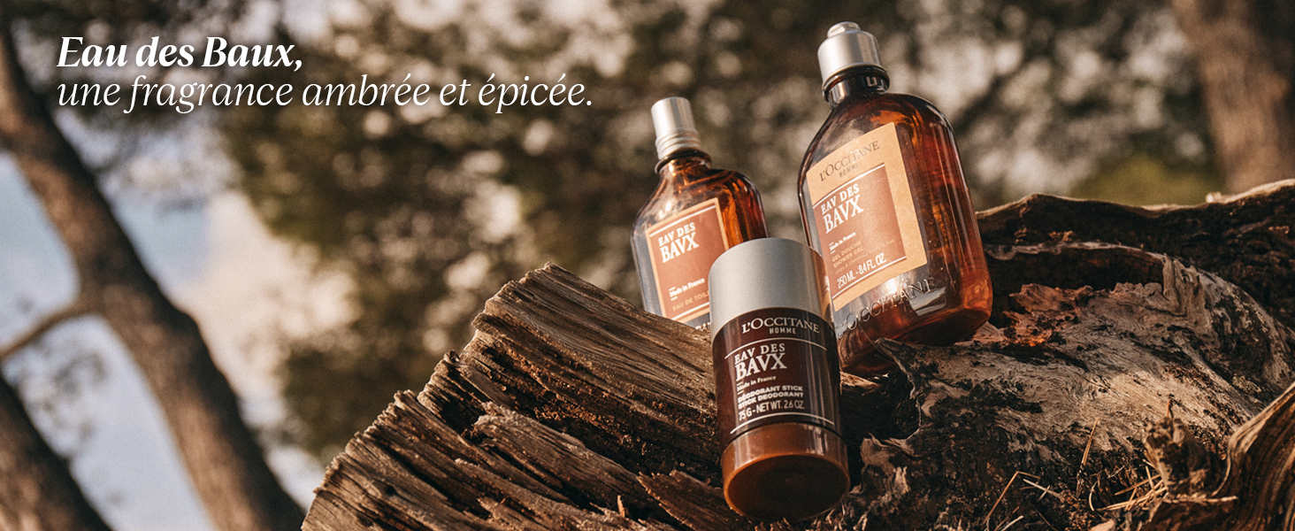Eau des Baux, une fragrance ambrée et épicée.