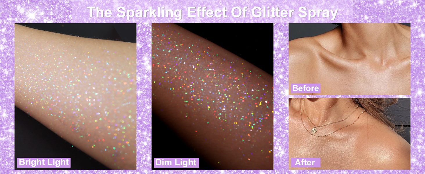 shiny glitter spray