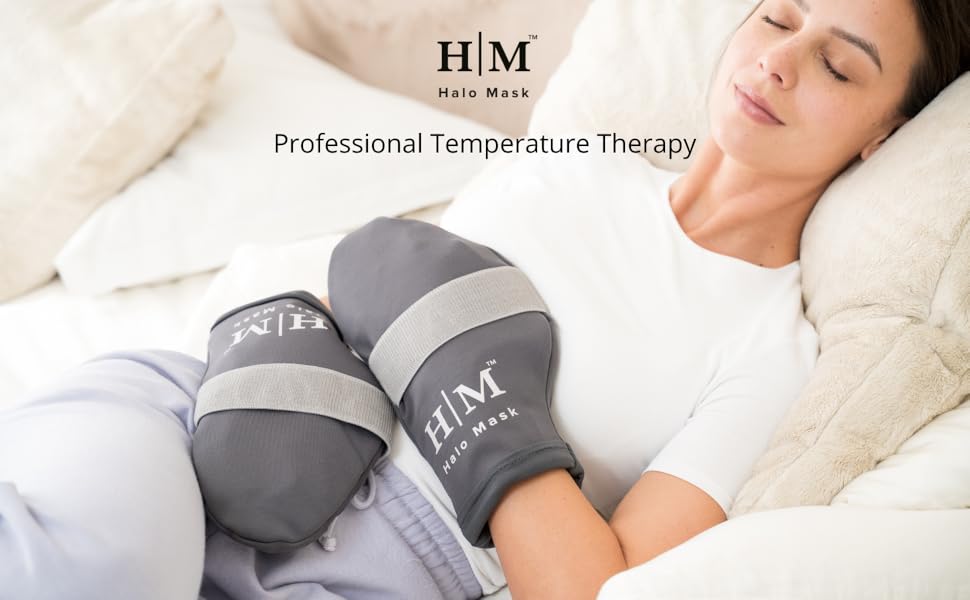 Halo Mask Ice Gloves Hand Ice Pack for Hand Injuries, Chemo, Carpal