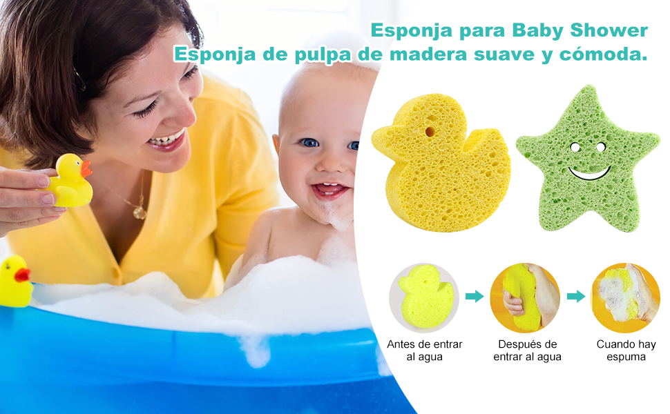 Esponja Baño Bebe,Esponja Baño Niños,Esponja Baño Infantil,Esponja Ducha  Bebe,Esponja Ducha Niños,Esponja de Konjac para el Baño del  Bebé,Herramientas